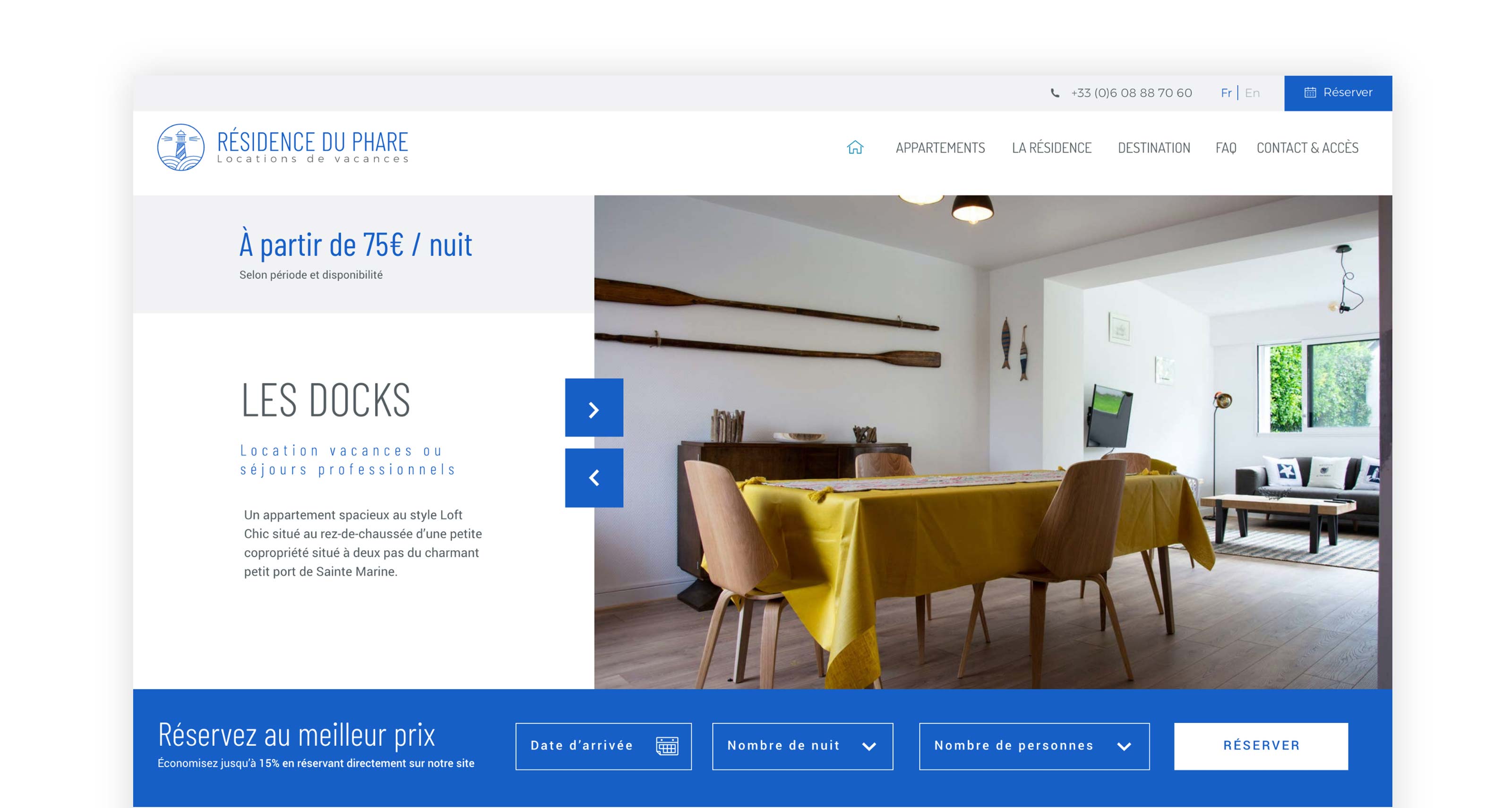 Réalisation d'un site web de location saisonnière